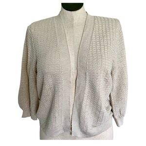 Women's Croft & Borrow Cream Waffle Knit Cardigan